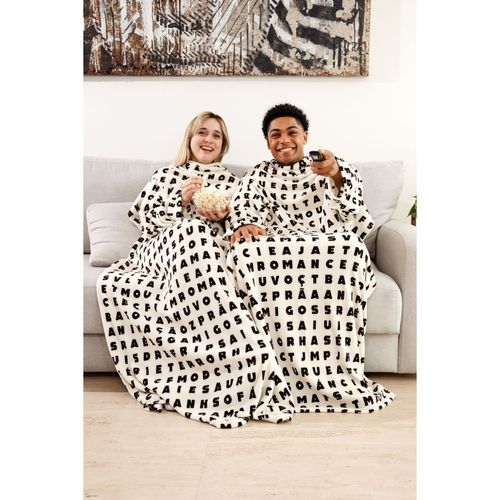 Manta Casal Com Mangas Caca Palavras