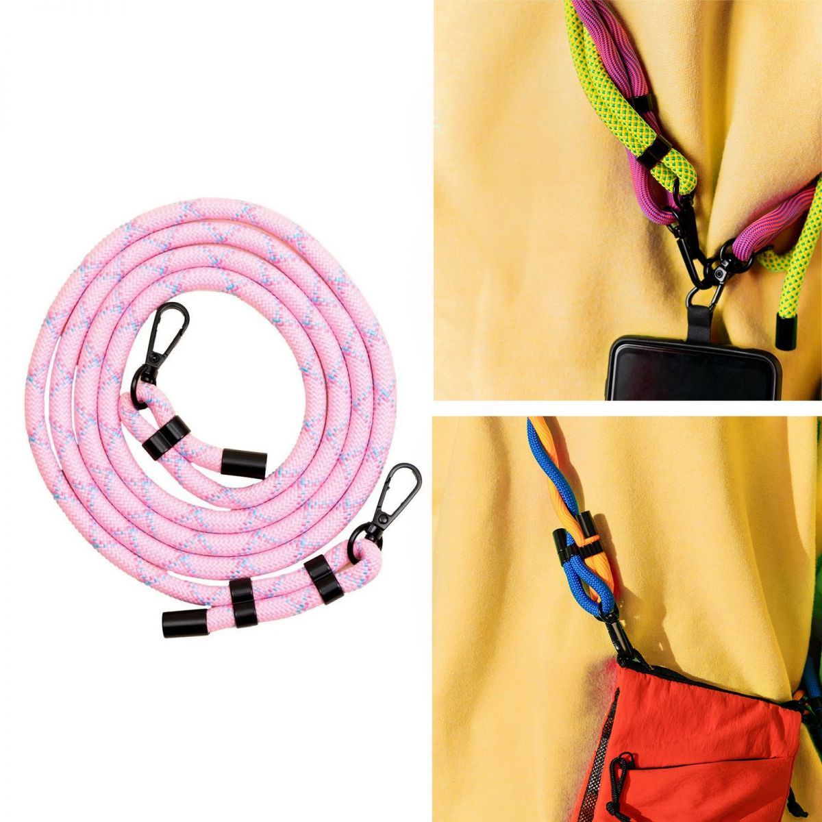 Encontraproduto.com.br - Cordinha Rosa Claro e Azul Mandm