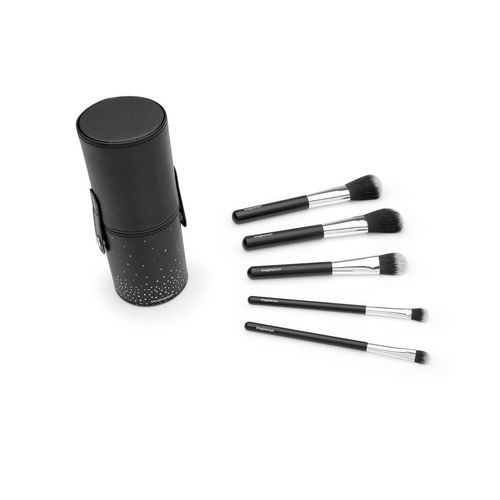 Kit de Pinceis Basico Preto e Prata