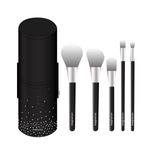 Kit de Pinceis Basico Preto e Prata