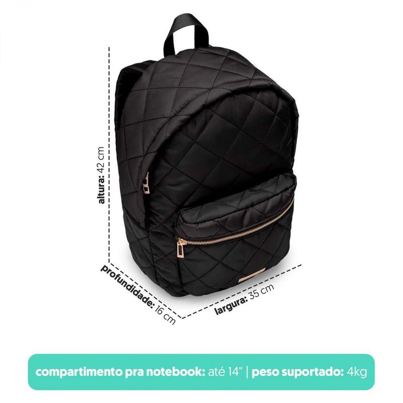 Mochila Laptop Matelassê Preta