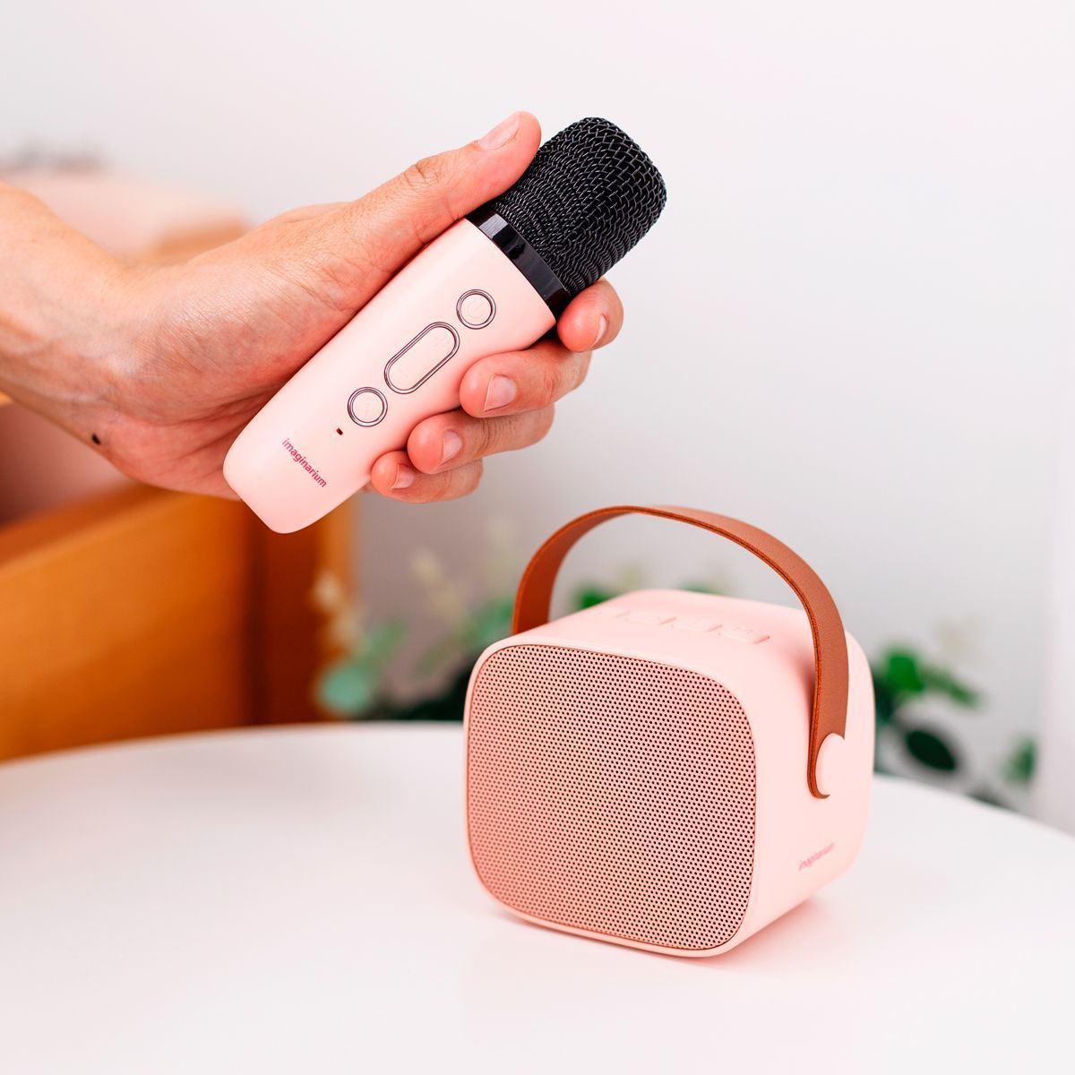 Encontraproduto.com.br - Mini Karaoke e Microfone Rosa