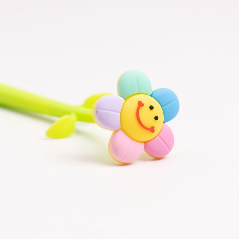 Caneta de Silicone Flor Sorridente