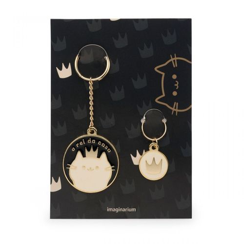 Chaveiro e Placa Pet Gato Rei Da Casa