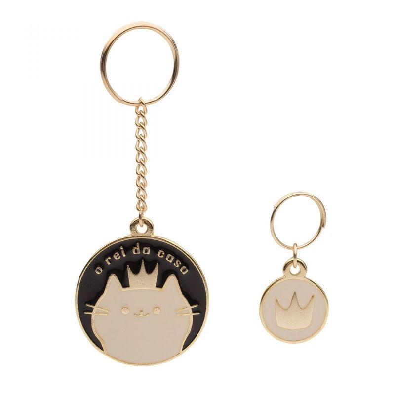Chaveiro e Placa Pet Gato Rei Da Casa