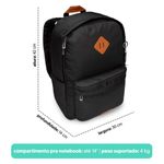 Mochila Laptop Basica Preta e Caramelo