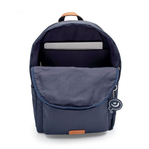 Mochila Laptop Basica Marinho e Caramelo