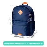 Mochila Laptop Basica Marinho e Caramelo