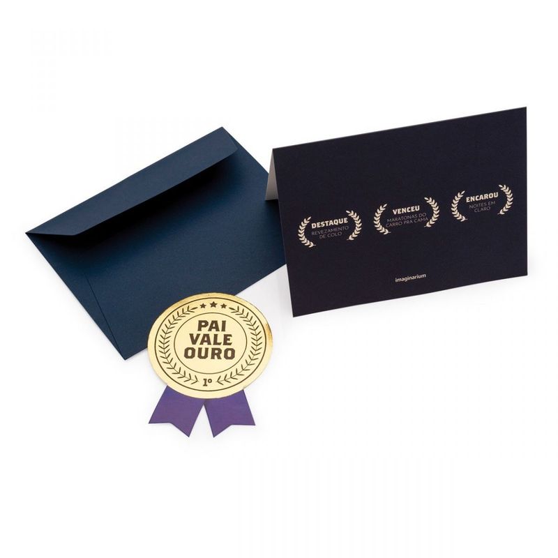 Cartão Medalha Pai Vale Ouro