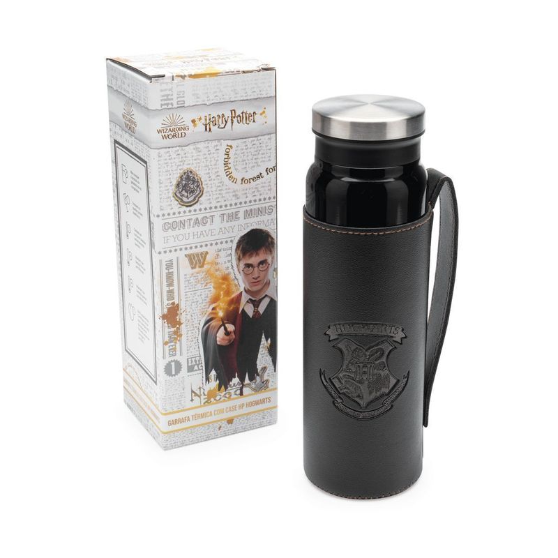 Garrafa Térmica Com Case Harry Potter Hogwarts