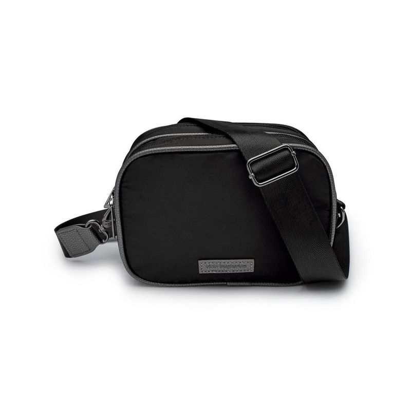 Bolsa Midi Transversal Preta Alças Lurex