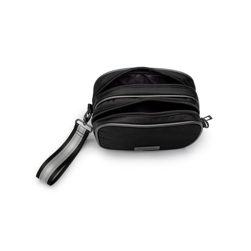 Bolsa Midi Transversal Preta Alças Lurex