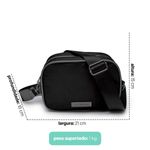 Bolsa Midi Transversal Preta Alças Lurex