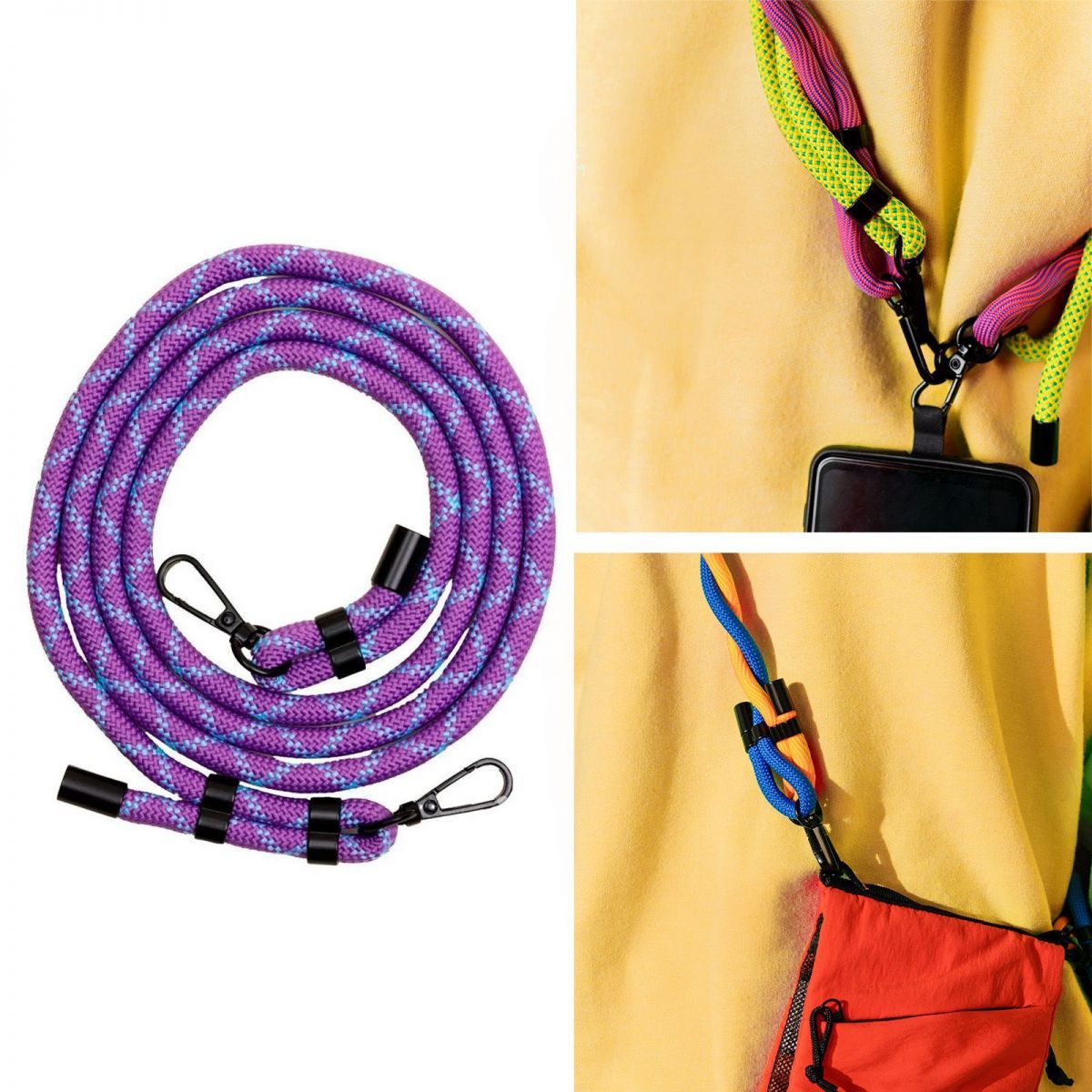Encontraproduto.com.br - Cordinha Roxa e Azul Mandm