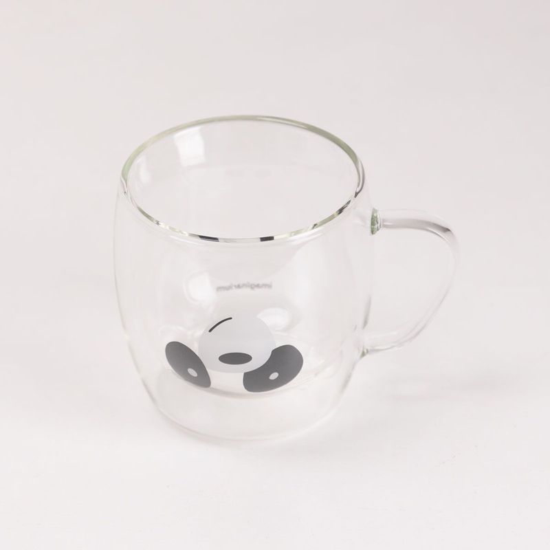 Caneca de Vidro Com Alça Panda