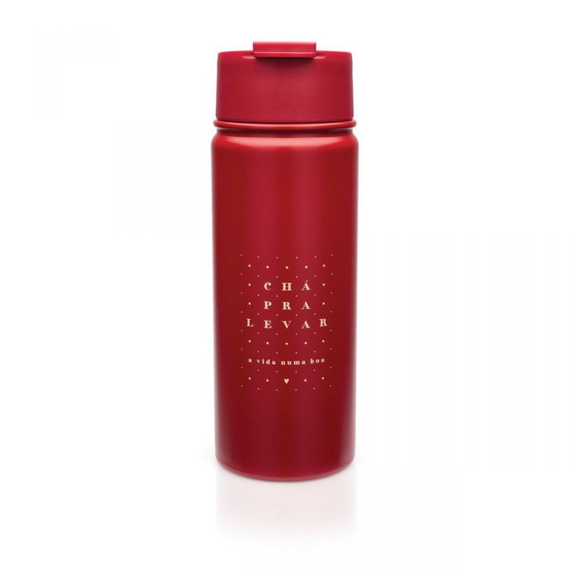 Garrafa Termica e Infusor Cha pra Levar