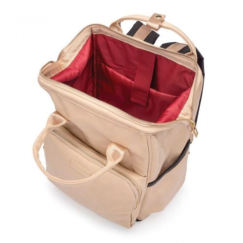 Mochila Laptop Frame Creme e Dourado