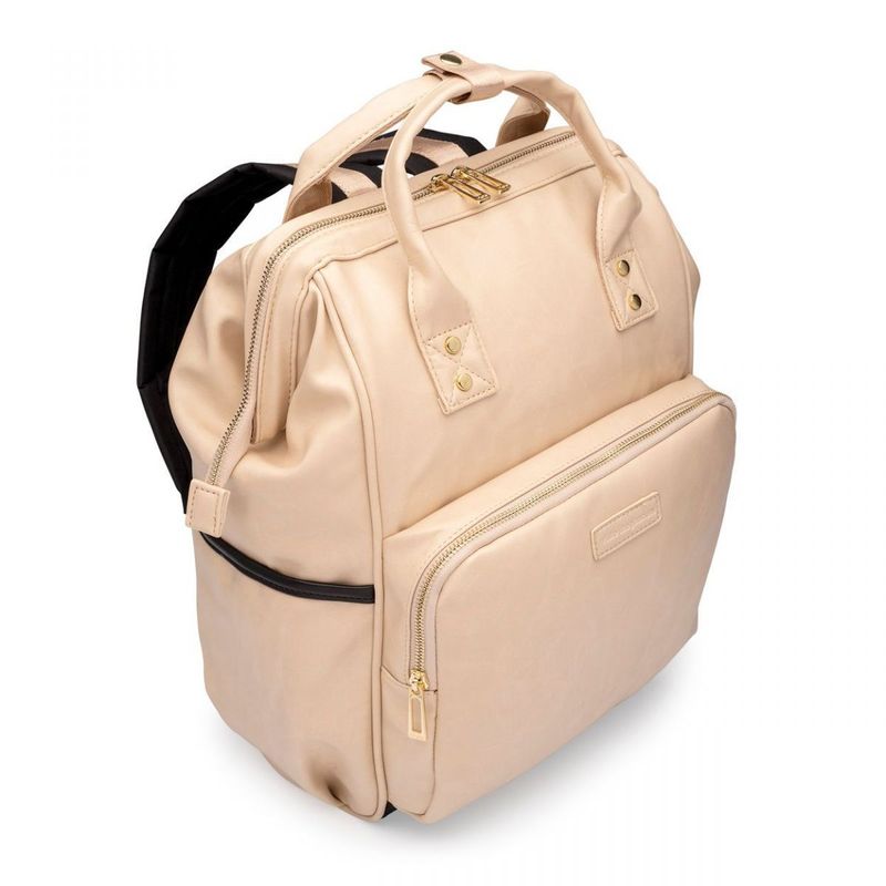 Mochila Laptop Frame Creme e Dourado