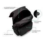 Mochila Laptop Todo Dia Preto e Caramelo