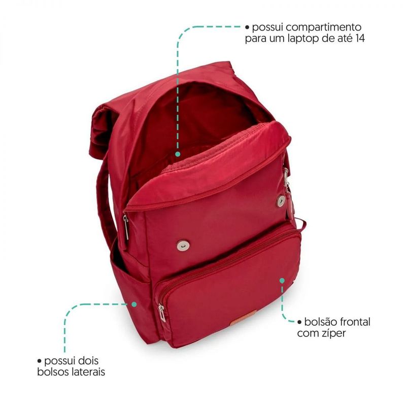 Mochila Laptop Todo Dia Bordô e Caramelo