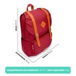 Mochila Laptop Todo Dia Bordô e Caramelo