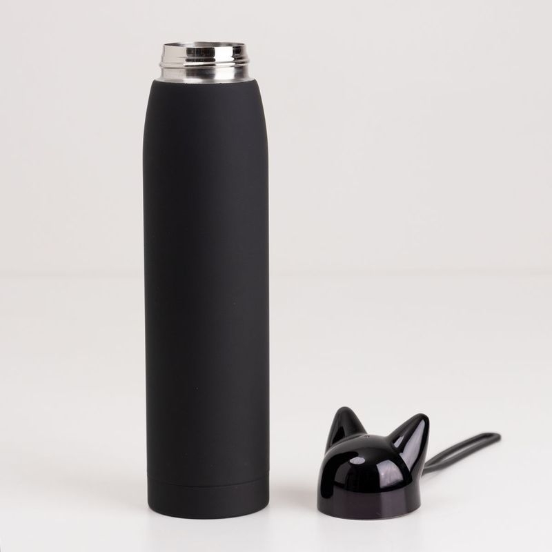 Garrafa Térmica Com Alça Gato Preto
