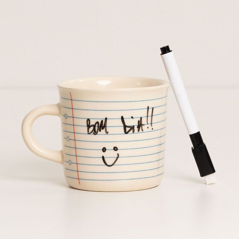 Caneca Com Caneta Folha Pautada