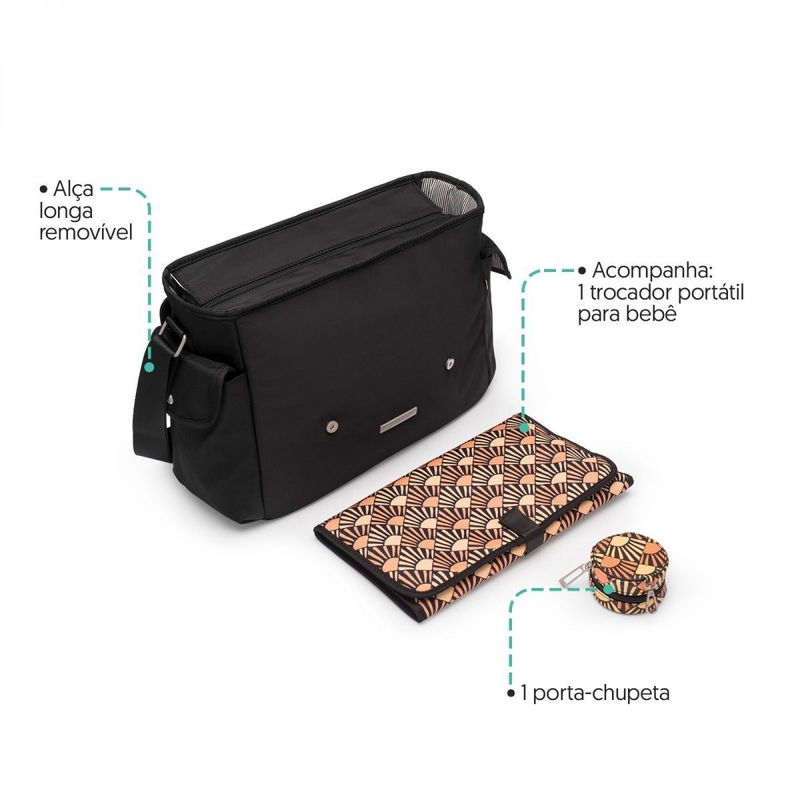 Bolsa Maternidade Fivelas Preta