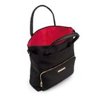 Bolsa Mochila Preta Detalhes Dourado