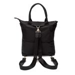 Bolsa Mochila Preta Detalhes Dourado