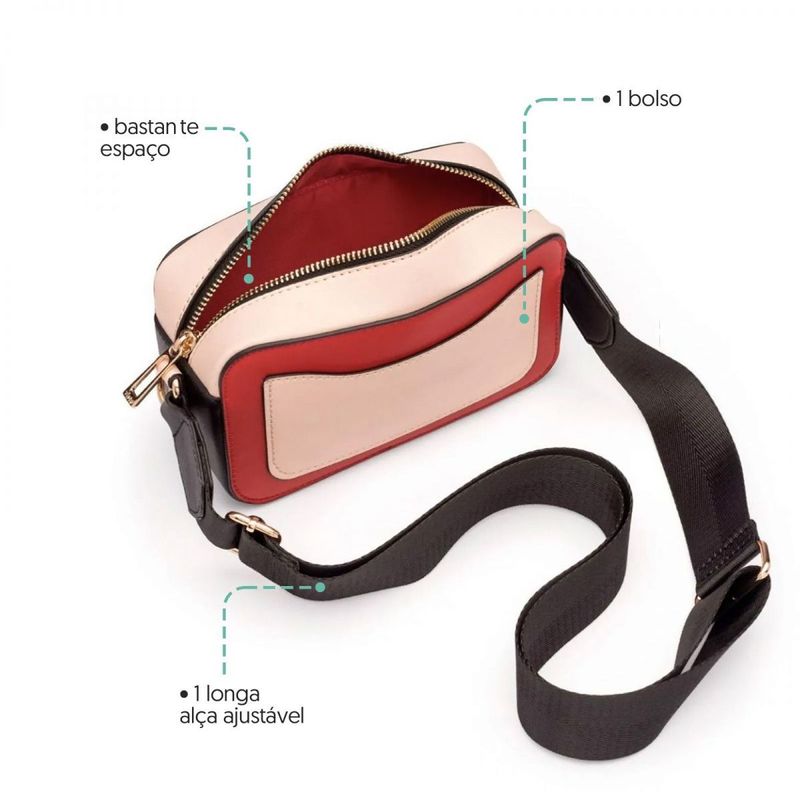 Bolsa Box Color Block Vermelha