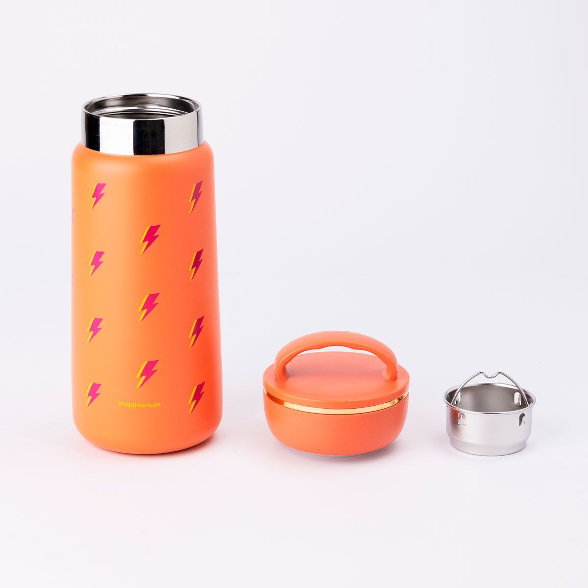 Encontraproduto.com.br - Garrafa Térmica Laranja e Rosa Raios