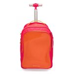 Mochila Rodinha Rosa Glitter Adesivos