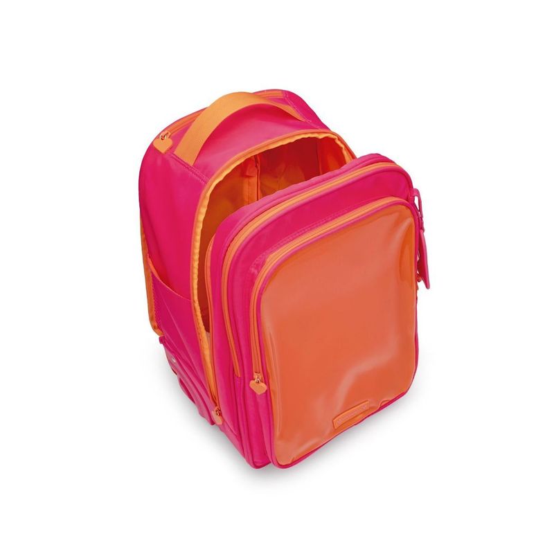 Mochila Rodinha Rosa Glitter Adesivos