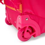 Mochila Rodinha Rosa Glitter Adesivos