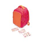 Mochila Rodinha Rosa Glitter Adesivos