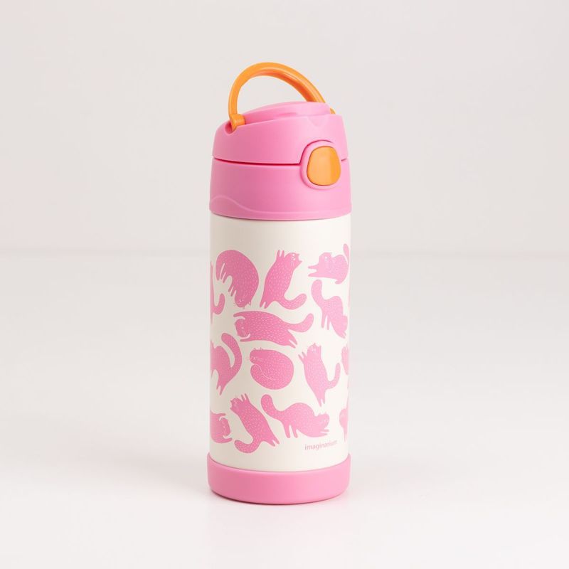 Garrafa Térmica Com Canudo Gatinhos