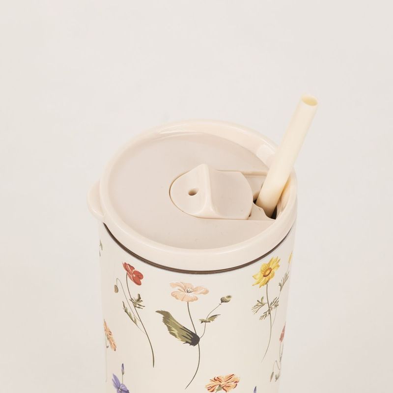 Copo Térmico Com Canudo Botânica