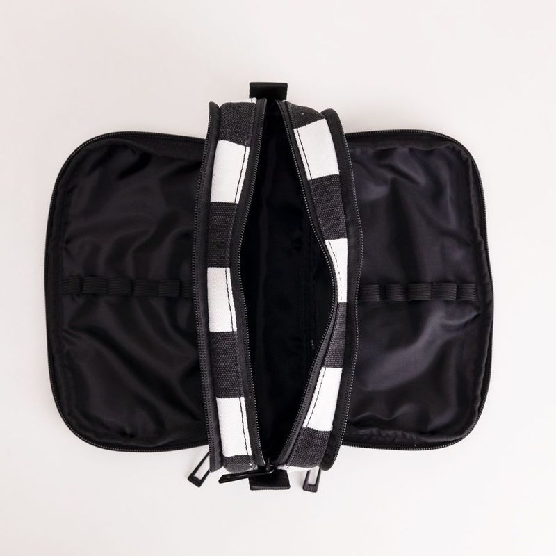 Estojo Bolsos Canvas Listrado