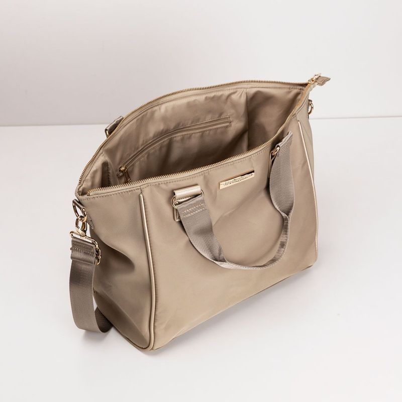 Bolsa Shopping Clara Com Pu Dourado