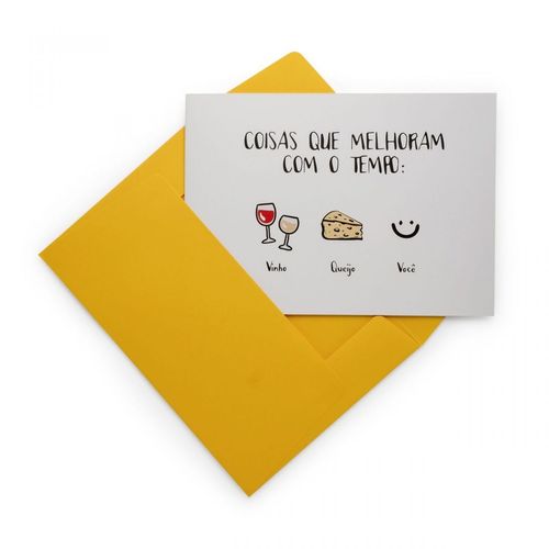 Cartão Aniversário Melhoram Com O Tempo