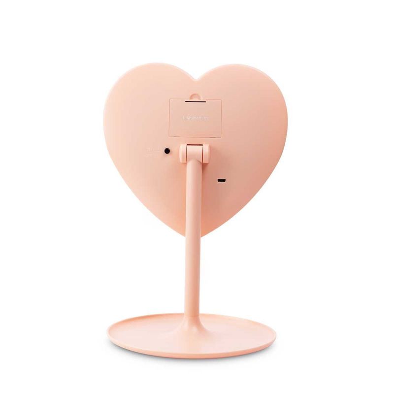 Espelho de Mesa Com Led Coração Rosa