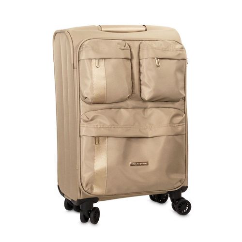 Mala De Viagem Bolsos Clara e Dourada