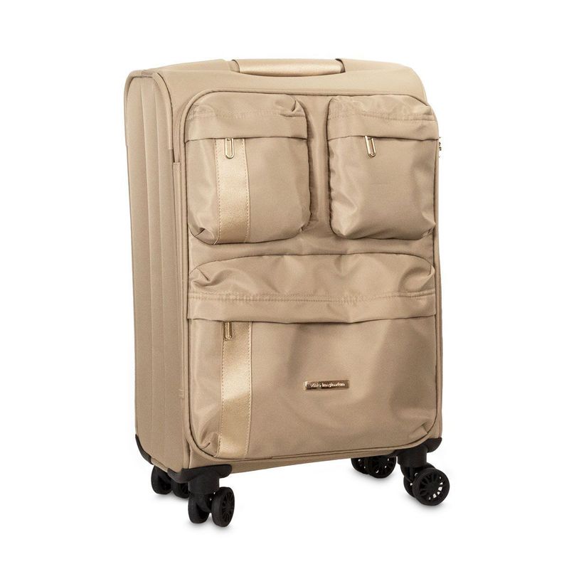 Mala De Viagem Bolsos Clara e Dourada
