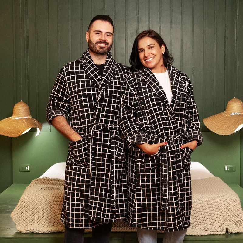 Roupão Quadriculado Com Sono Me Deito