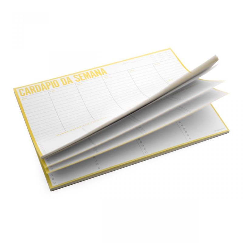 Bloco Organizador Semanal Cardapio