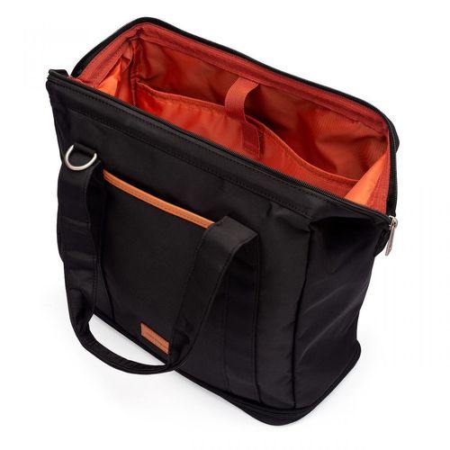 Bolsa Expansível Preta Detalhes Caramelo