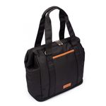 Bolsa Expansível Preta Detalhes Caramelo