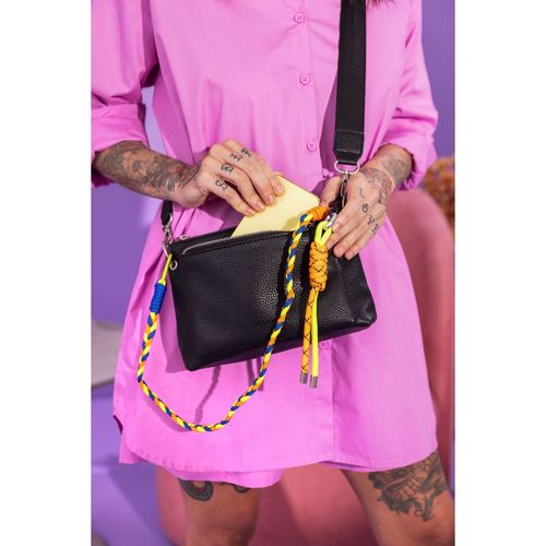 Bolsa Crossbody Preto Alças Neon