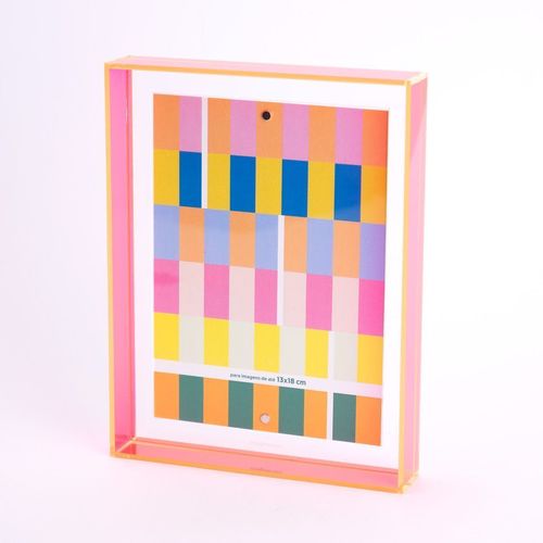 Porta-Retrato Acrílico Rosa Neon G